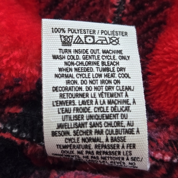 PINK VS Red Buffalo Plaid Flannel Sequin Dog Hooded Robe XS - Picture 7 of 7